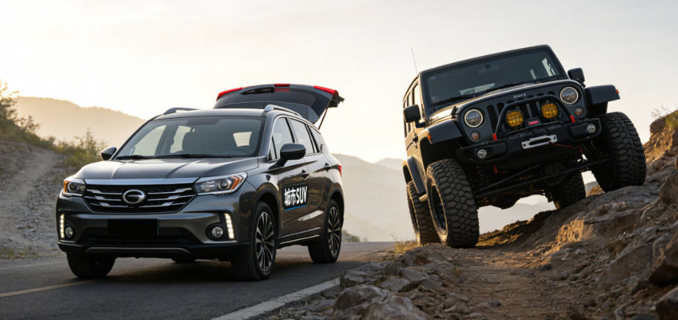 Car at scenic viewpoint
